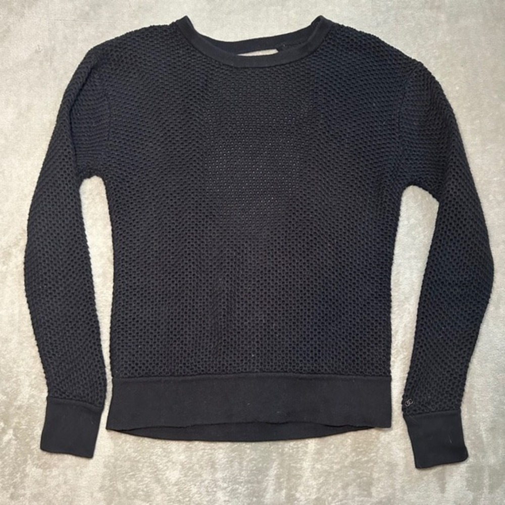 Calia‎ by Carrie Underwood Sweater Women Size L Black Cutout Open Back Knit Goth